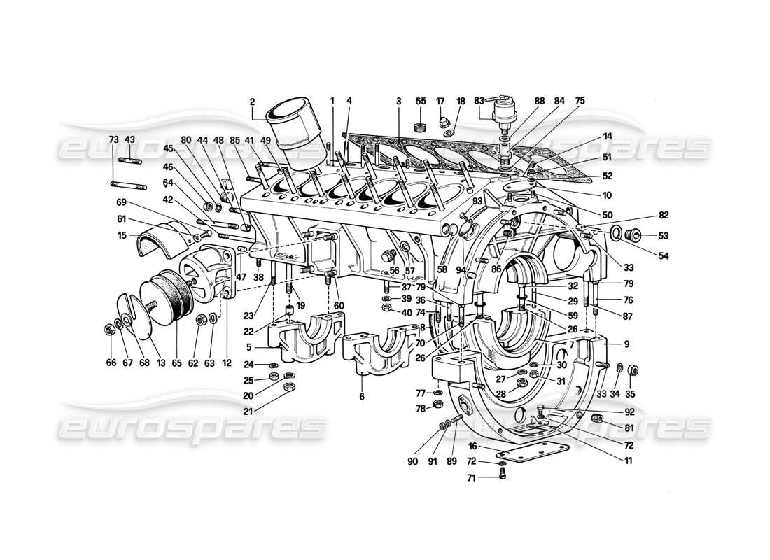 Ferrari 412 (mécanique) Carter Schéma des pièces