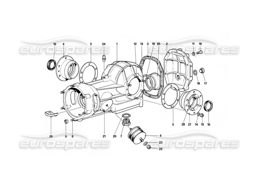 Ferrari 412 (mécanique) BOÎTIER DIFFÉRENTIEL Schéma des pièces