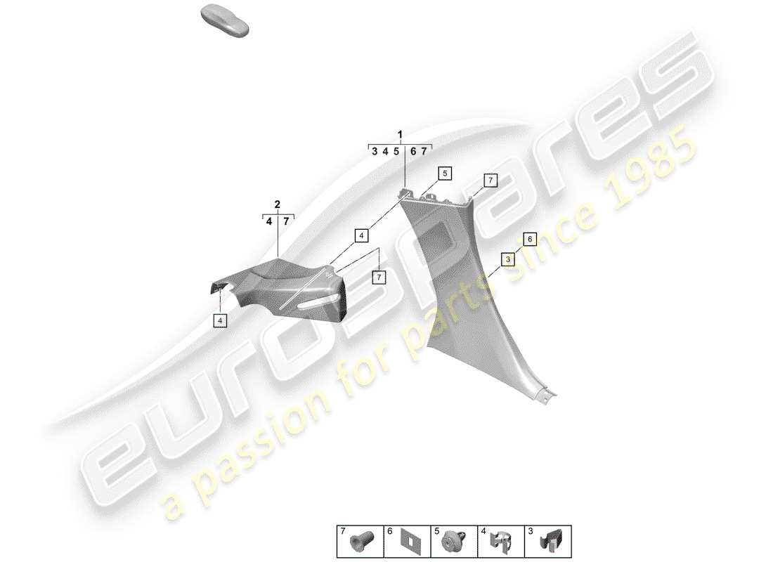 Porsche Boxster Spyder (2019) garnitures Schéma des pièces