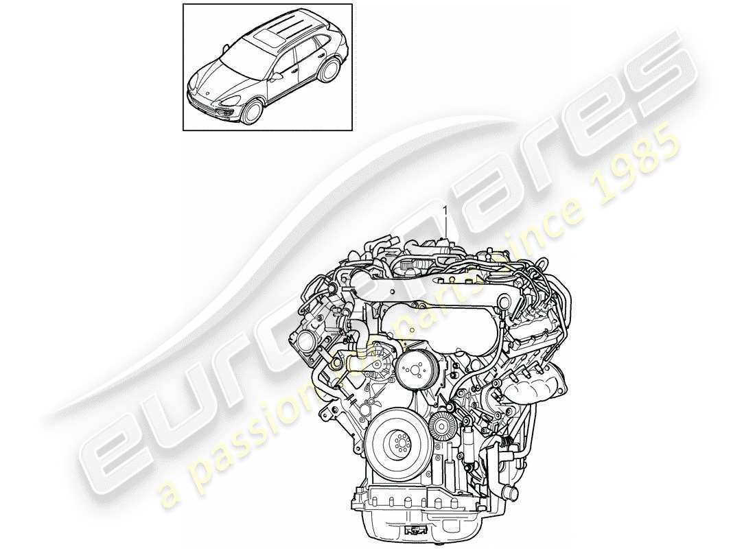Porsche Cayenne E2 (2015) moteur de remplacement Diagramme de pièce
