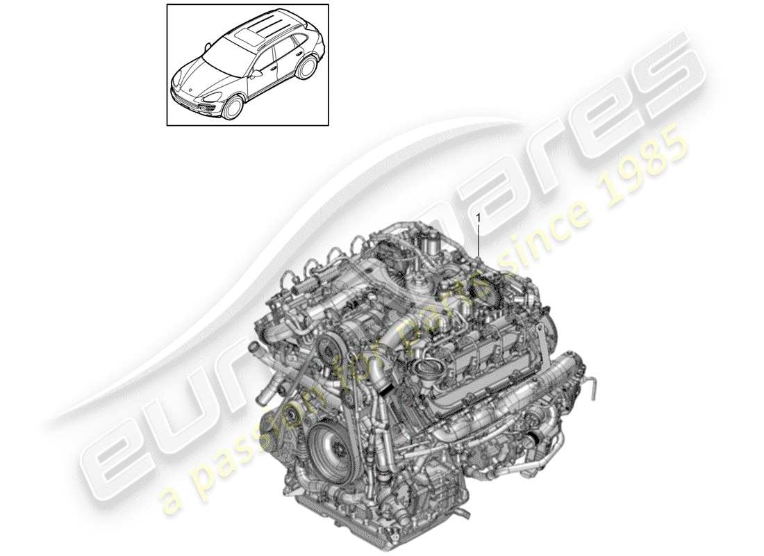 Porsche Cayenne E2 (2015) moteur de remplacement Diagramme de pièce
