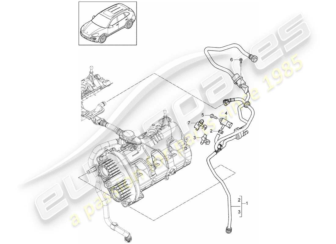 Porsche Cayenne E2 (2015) VENTILATION POUR Diagramme de pièce