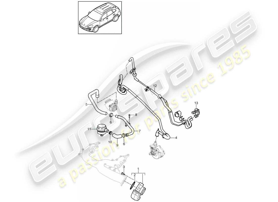 Porsche Cayenne E2 (2015) CORPS DE PAPILLON Diagramme de pièce