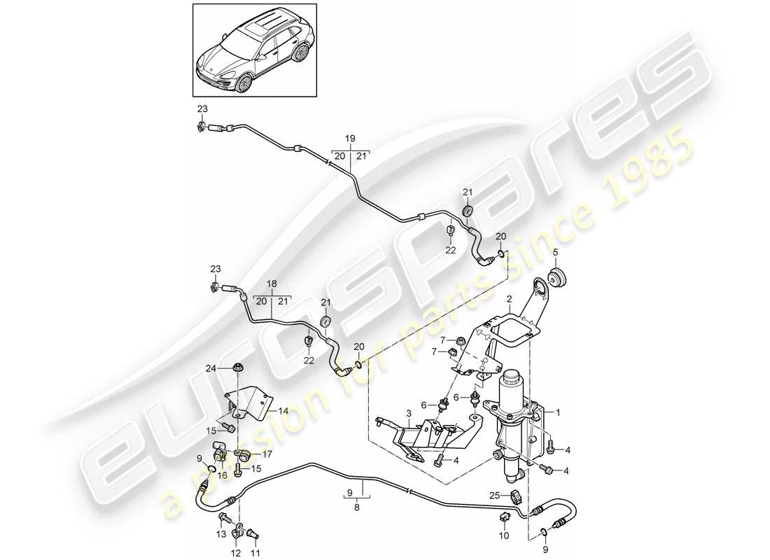 Porsche Cayenne E2 (2015) MÉCANISME DE CONTRÔLE Diagramme de pièce