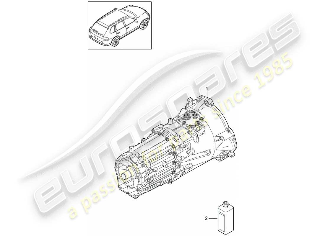 Porsche Cayenne E2 (2015) transmission de remplacement Diagramme de pièce
