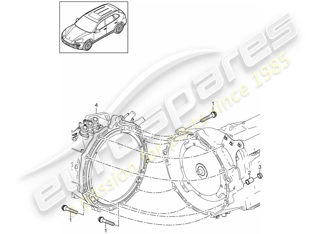 Porsche Cayenne E2 (2015) pièces de montage pour moteur et Diagramme de pièce