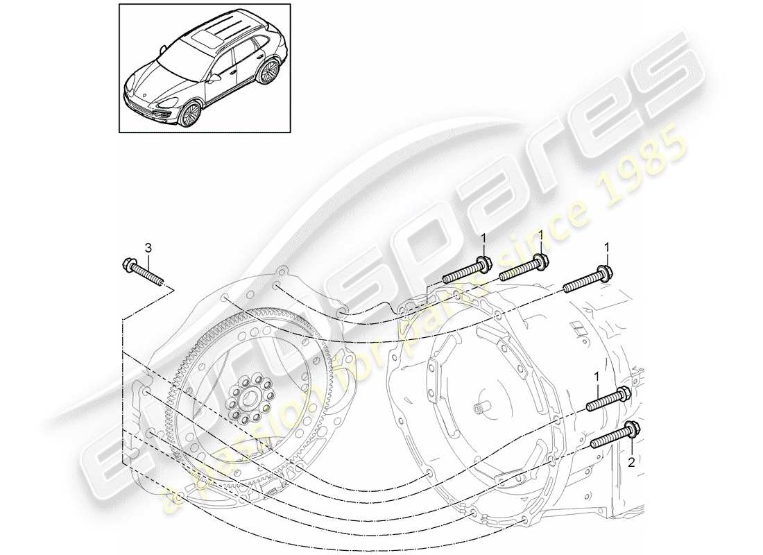 Porsche Cayenne E2 (2015) pièces de montage pour moteur et Diagramme de pièce