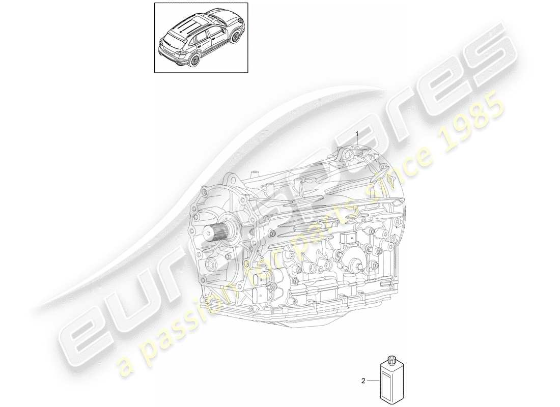Porsche Cayenne E2 (2015) 8-SPEED boîte de vitesses automatique Diagramme de pièce