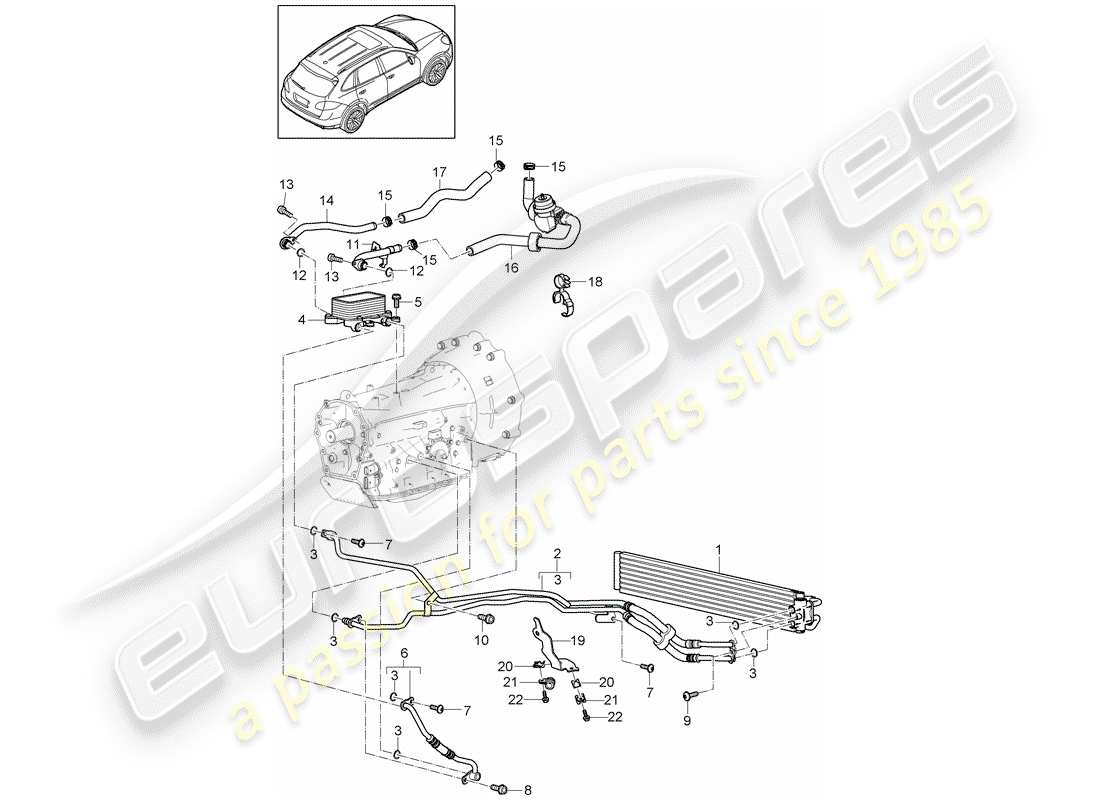 Porsche Cayenne E2 (2015) tiptronique Schéma des pièces