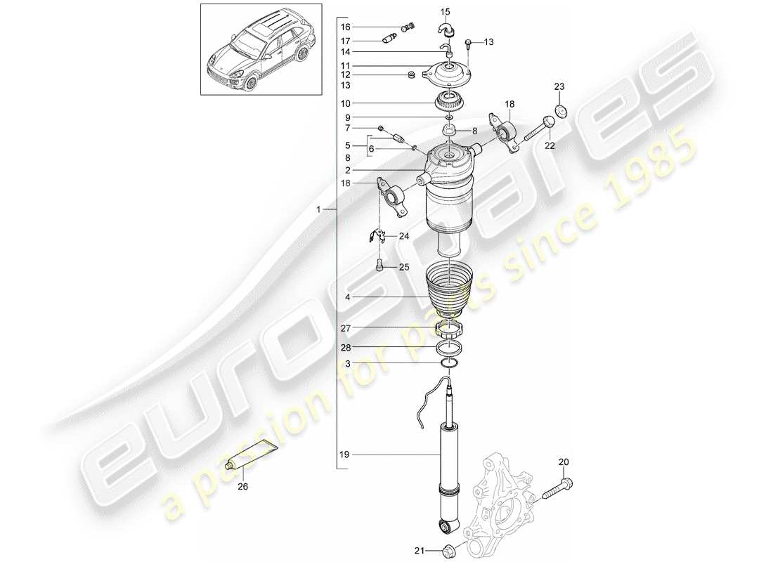 Porsche Cayenne E2 (2015) SUSPENSION Schéma des pièces
