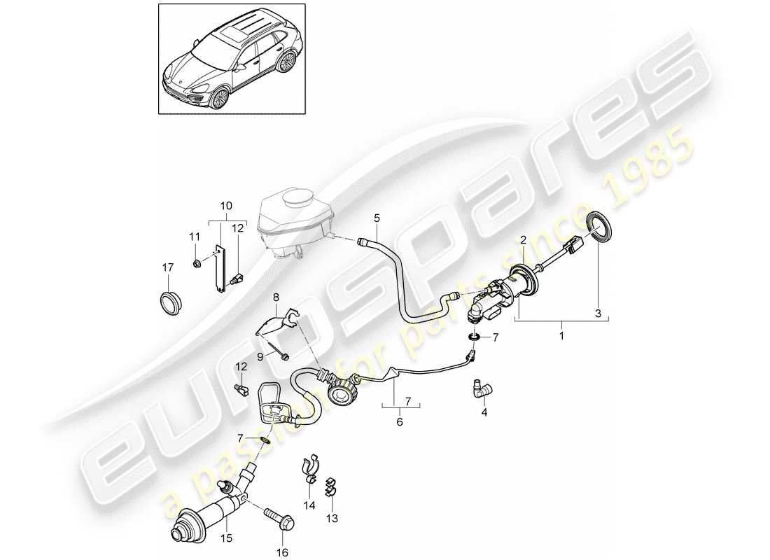 Porsche Cayenne E2 (2015) embrayage hydraulique Diagramme de pièce