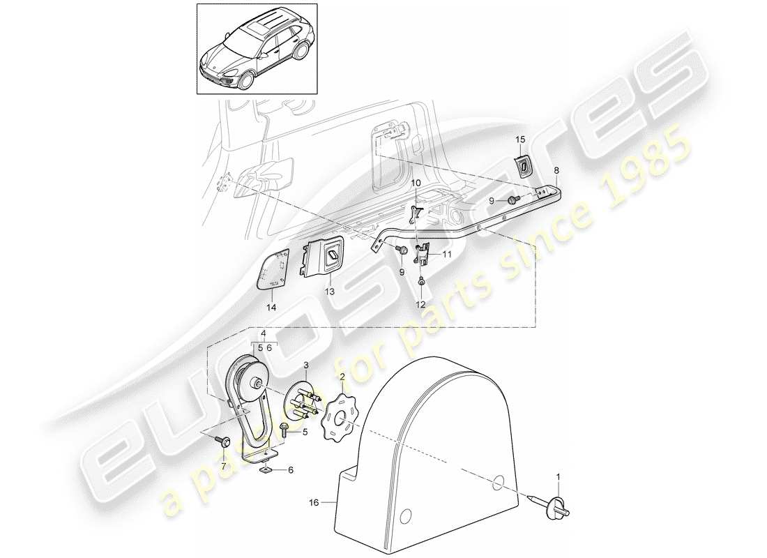 Porsche Cayenne E2 (2015) Accessoires Diagramme de pièce