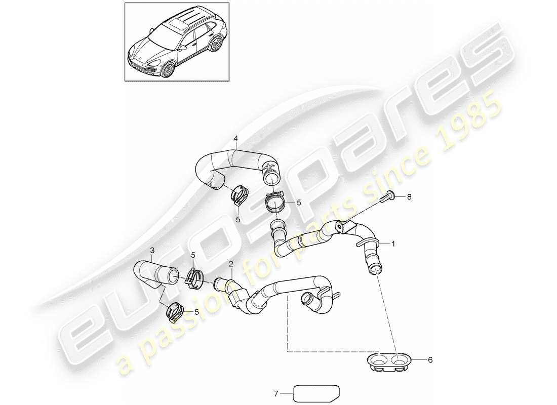 Porsche Cayenne E2 (2015) tuyau Schéma des pièces