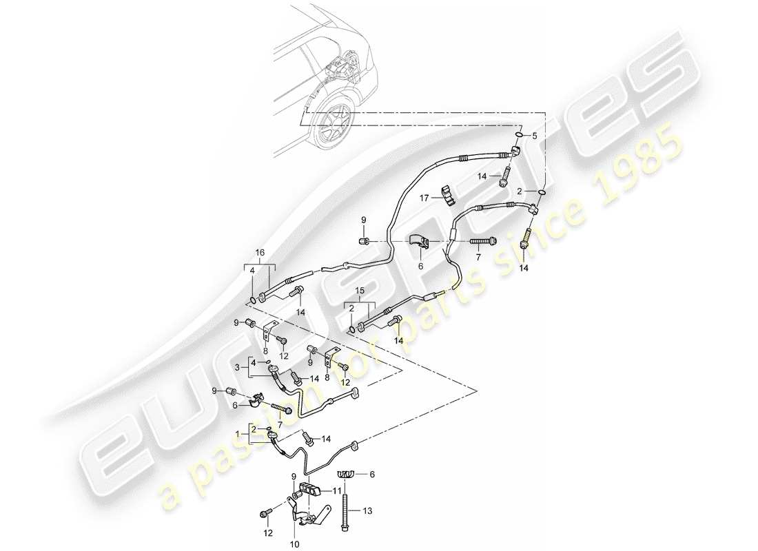 Porsche Cayenne E2 (2015) circuit frigorifique Diagramme de pièce