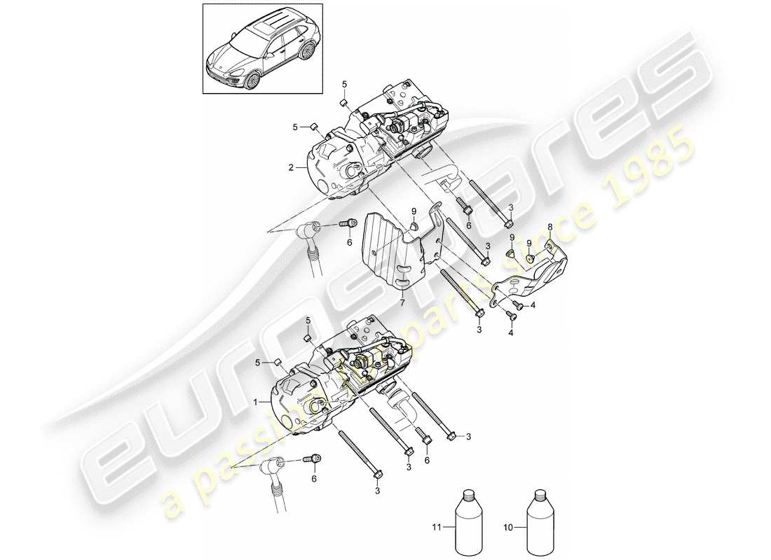 Porsche Cayenne E2 (2015) compresseur Schéma des pièces