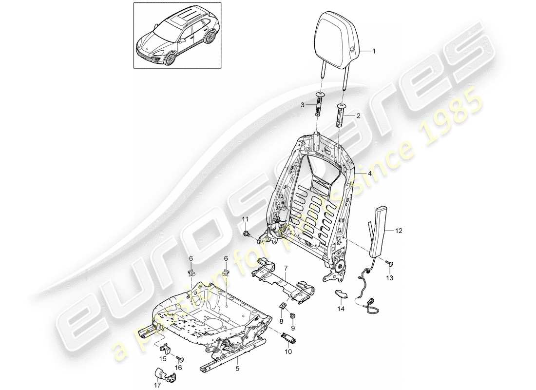 Porsche Cayenne E2 (2015) cadre - dossier Diagramme de pièce