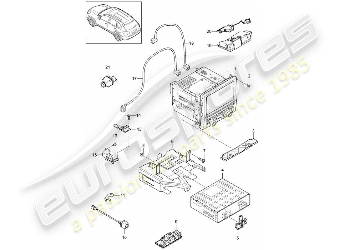 Porsche Cayenne E2 (2015) SYSTÈME DE NAVIGATION Diagramme de pièce