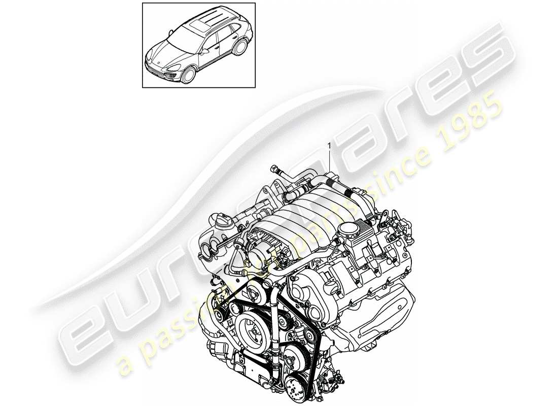 Porsche Cayenne E2 (2018) moteur de remplacement Diagramme de pièce