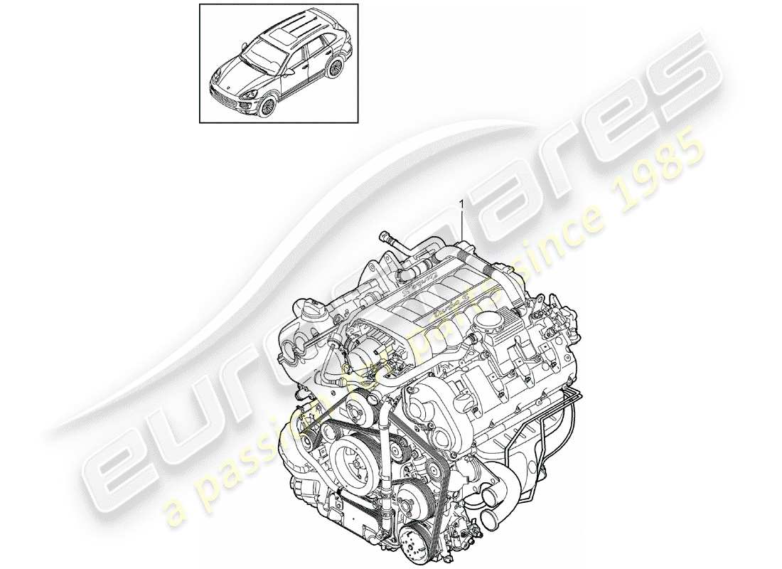 Porsche Cayenne E2 (2018) moteur de remplacement Diagramme de pièce