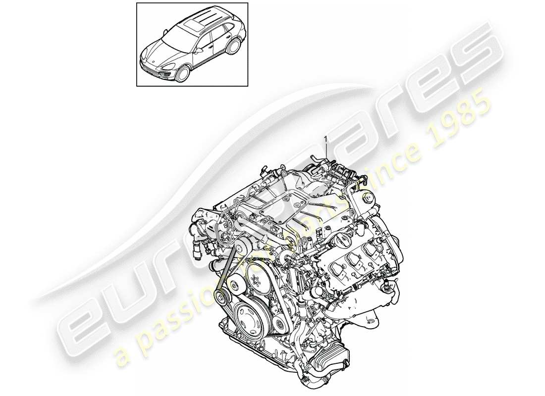 Porsche Cayenne E2 (2018) moteur de remplacement Diagramme de pièce