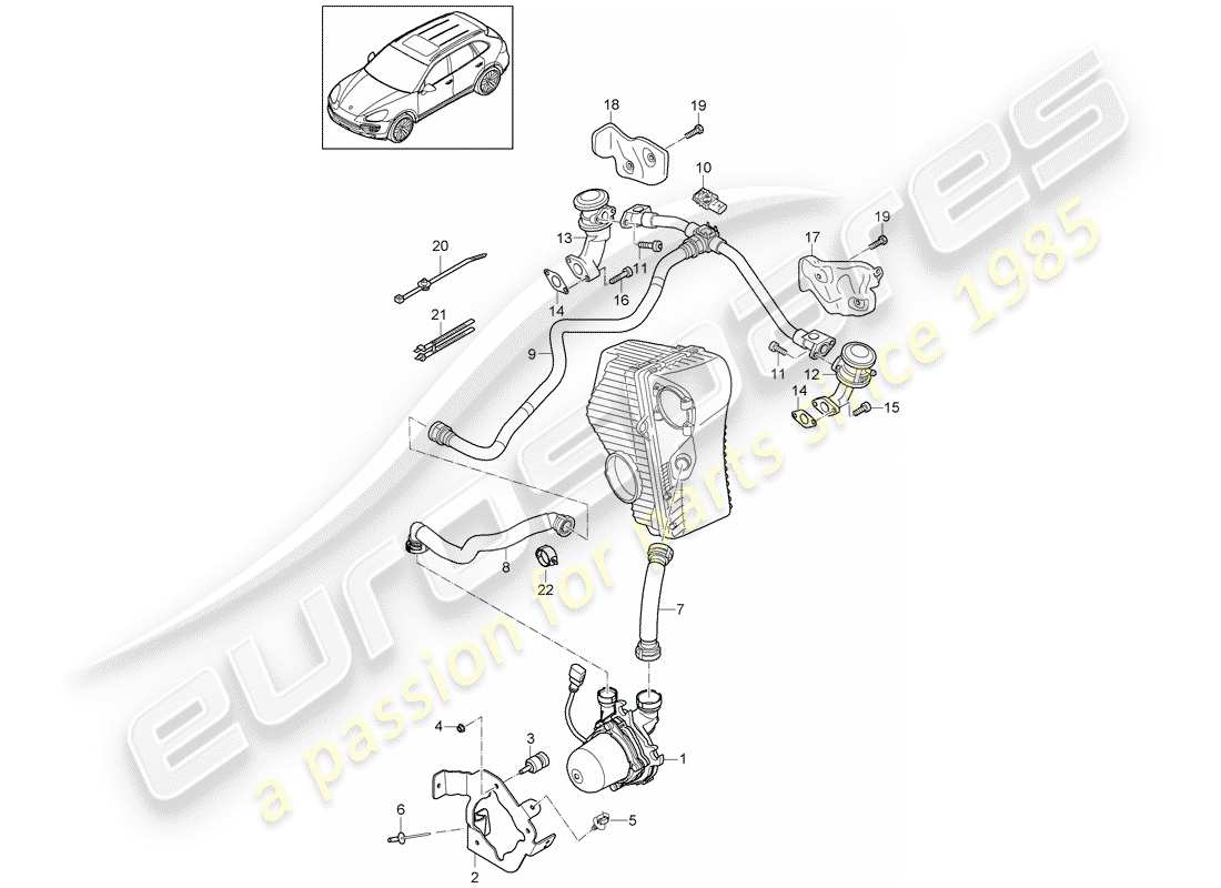 Porsche Cayenne E2 (2018) POMPE À AIR SECONDAIRE Diagramme de pièce