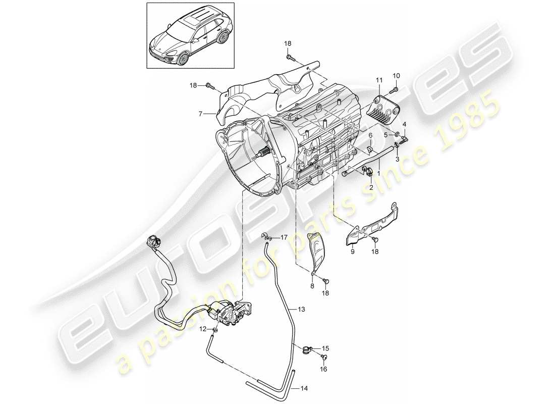 Porsche Cayenne E2 (2018) 8-SPEED boîte de vitesses automatique Diagramme de pièce