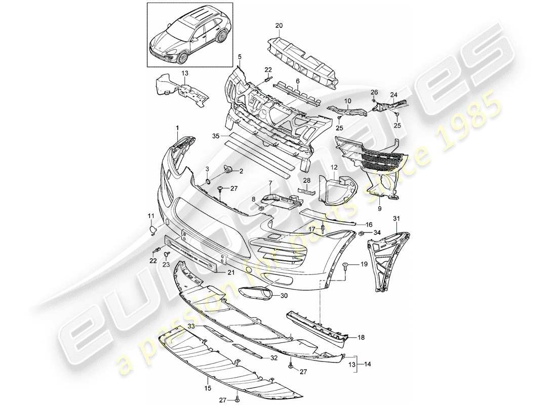 Porsche Cayenne E2 (2018) garniture Schéma des pièces