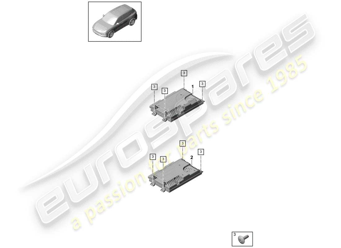 Porsche Cayenne E3 (2018) AMPLIFICATEUR Schéma des pièces