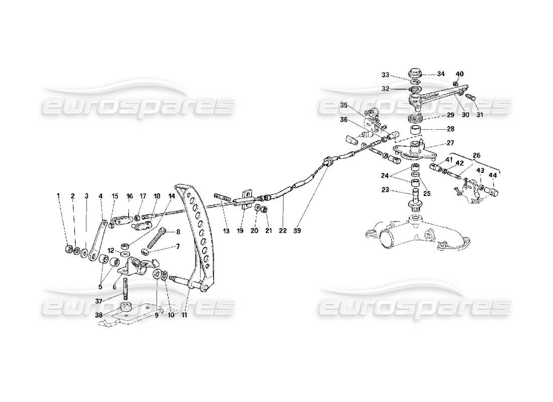 Ferrari F40 Contrôle de l'accélérateur Diagramme de pièce