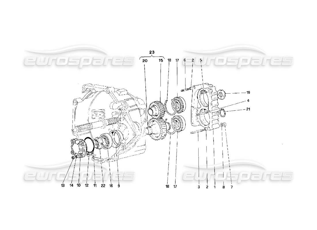 Ferrari F40 Boîte de vitesses Diagramme de pièce