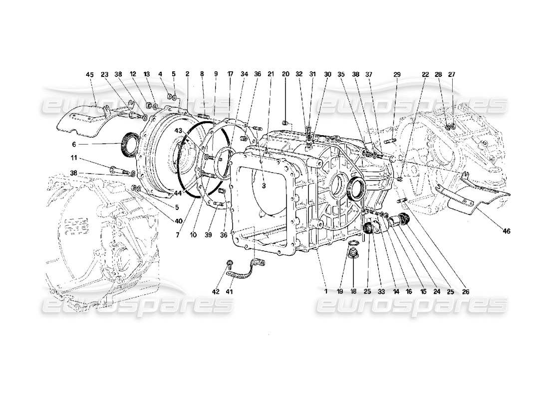 Ferrari F40 Boîte de vitesses différentielle Diagramme de pièce