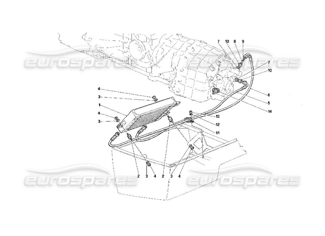 Ferrari F40 Lubrification des engrenages Diagramme de pièce