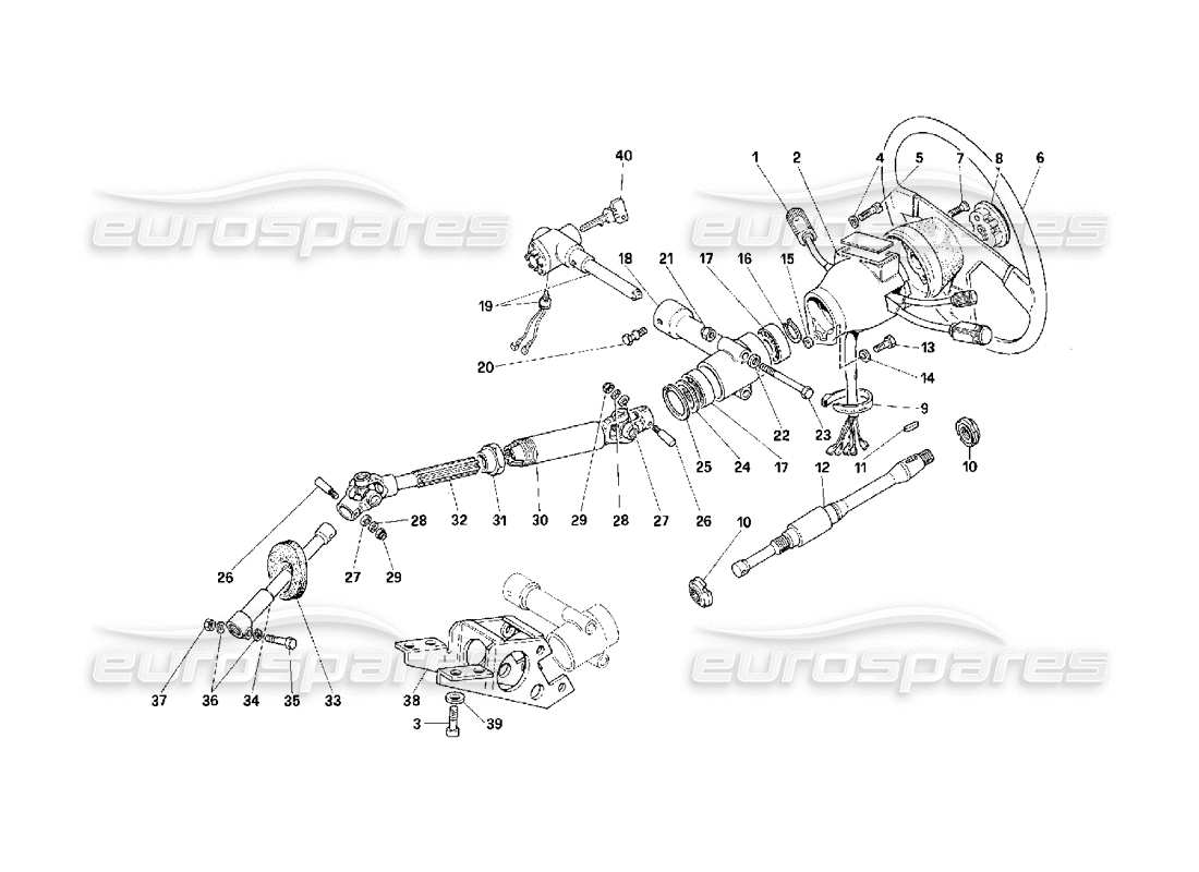 Ferrari F40 Commande de direction Diagramme de pièce