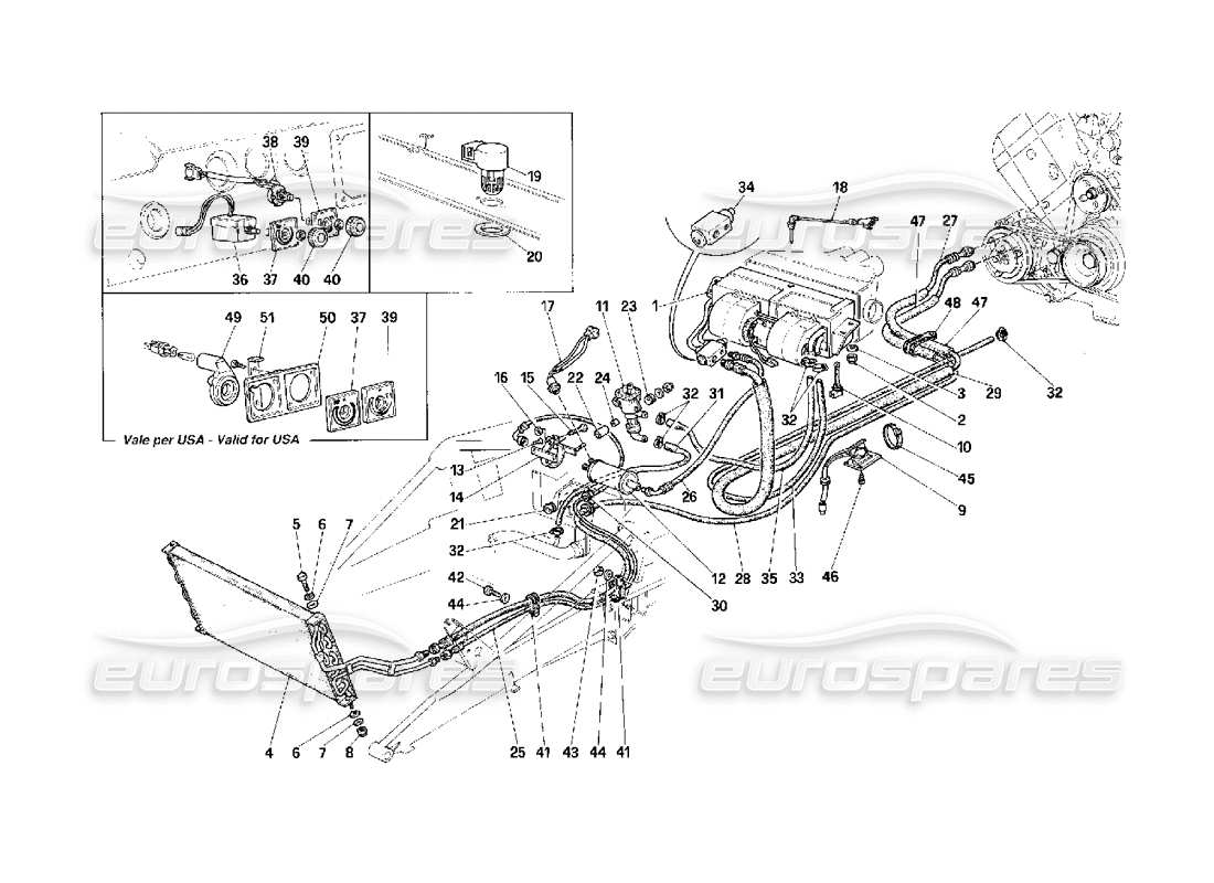 Ferrari F40 Système de conditionnement d'air Diagramme de pièce
