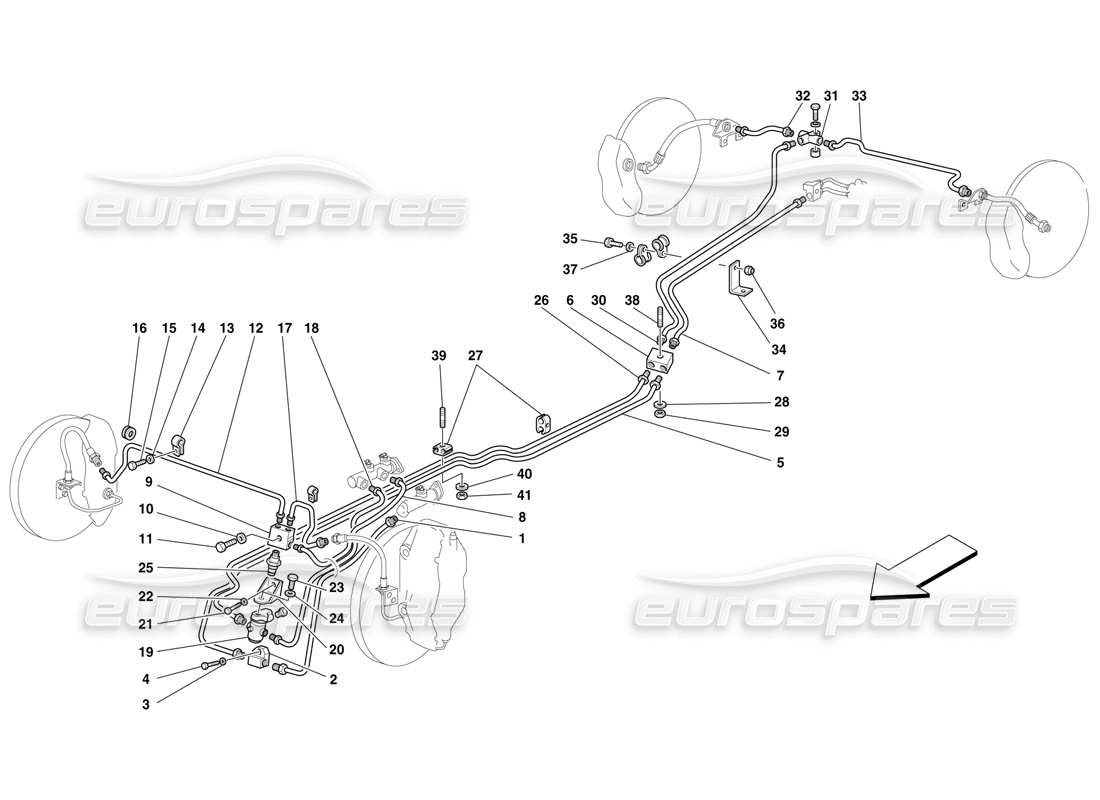 Ferrari F50 Système de freinage et d'embrayage Schéma des pièces