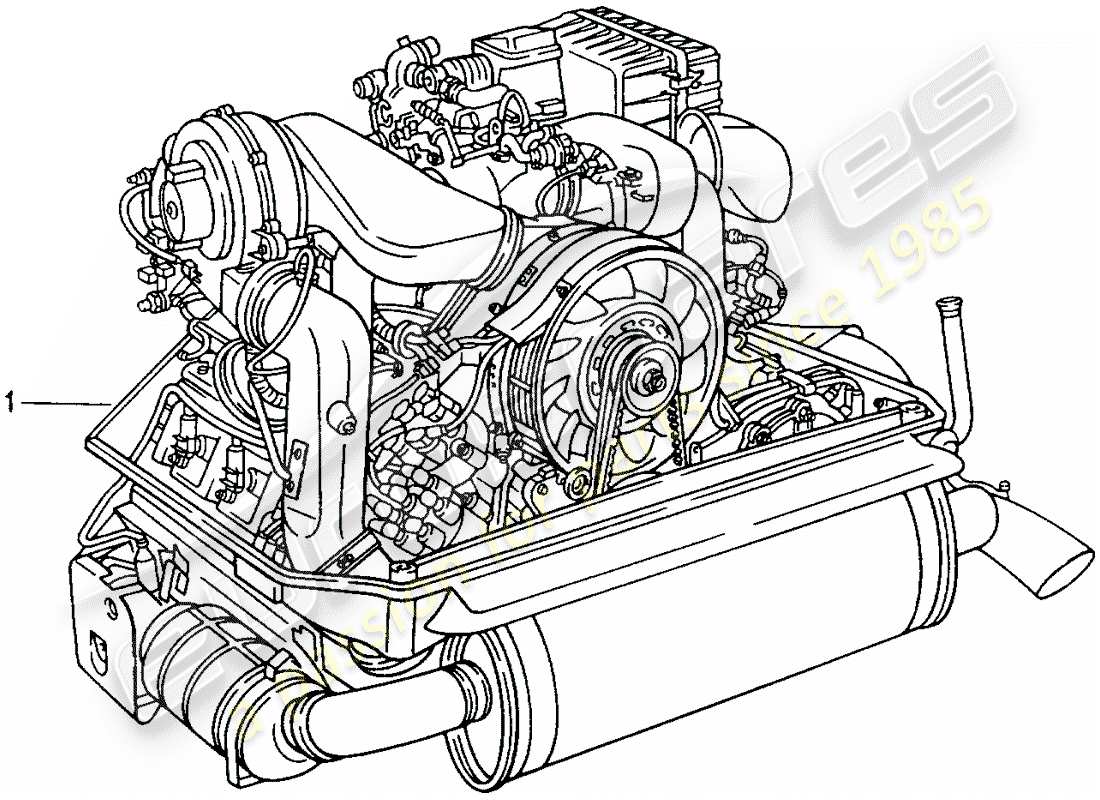 Porsche Replacement catalogue (1976) MOTEUR RECONSTRUITE Schéma des pièces