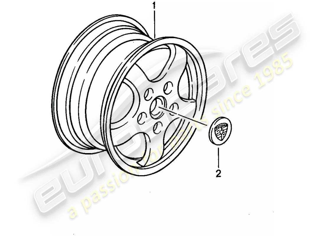 Porsche Tequipment catalogue (1986) ensembles de roues dentées Schéma des pièces
