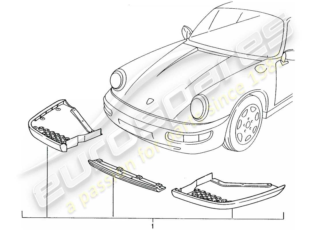 Porsche Tequipment catalogue (1986) SPOILER AVANT Schéma des pièces