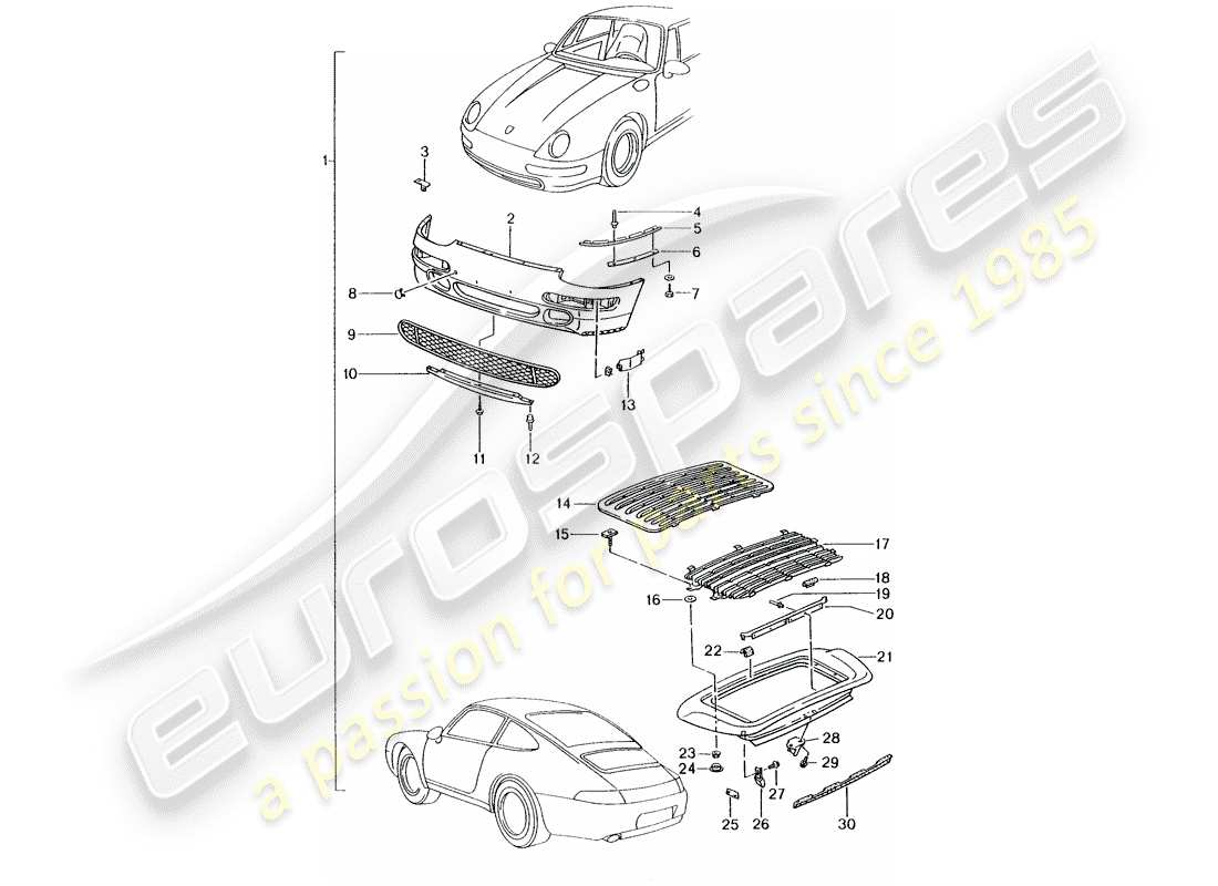 Porsche Tequipment catalogue (1986) Aérokit Schéma des pièces