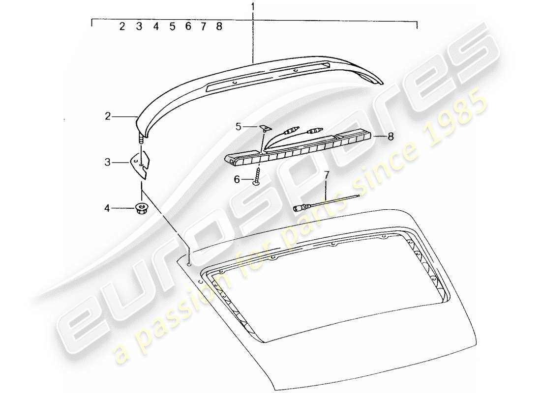 Porsche Tequipment catalogue (1986) FEU STOP SUPPLÉMENTAIRE Diagramme de pièce