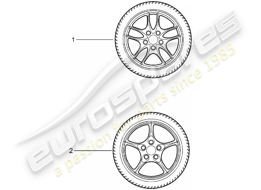 Porsche Tequipment catalogue (1996) ensembles de roues dentées Schéma des pièces