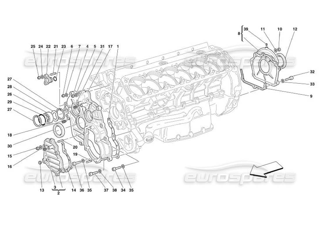 Ferrari 575 Superamerica Carter moteur - Couvercles Diagramme de pièce