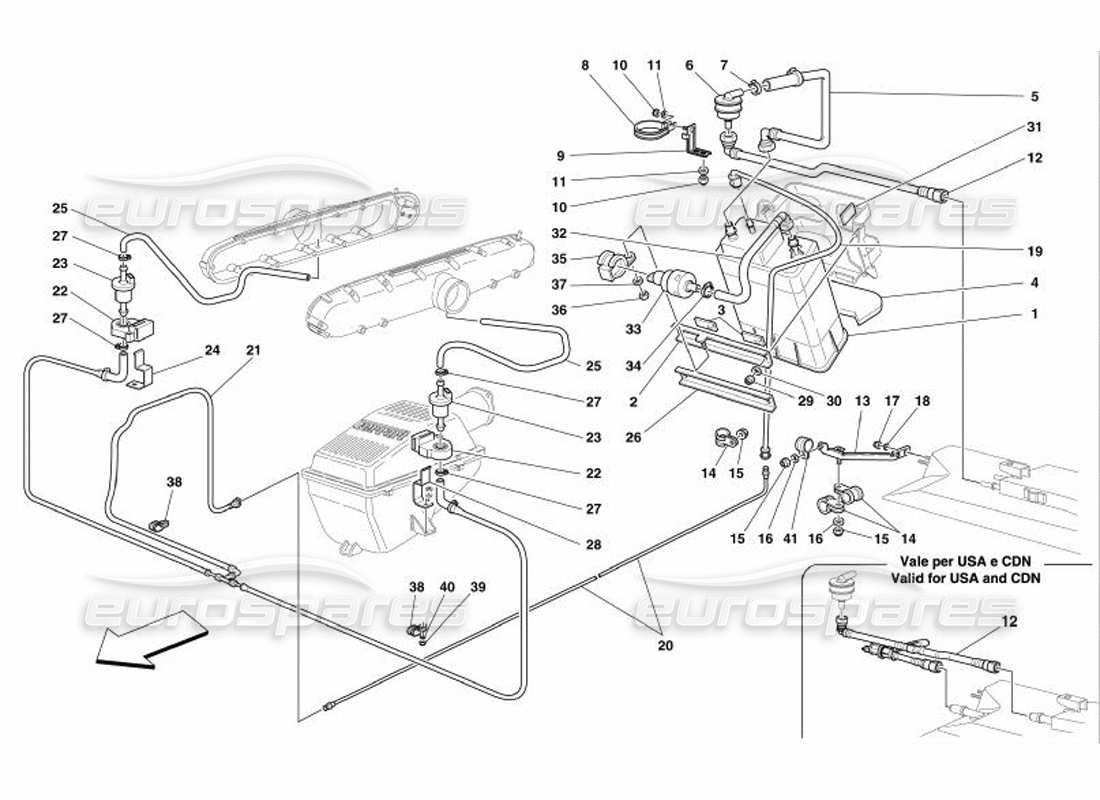 Ferrari 575 Superamerica dispositif anti-évaporation Schéma des pièces
