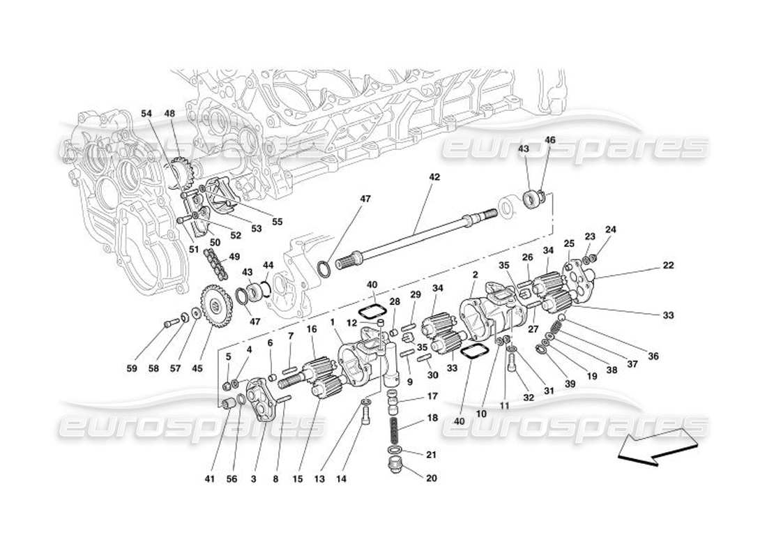Ferrari 575 Superamerica LUBRIFICATION - POMPES À HUILE Diagramme de pièce