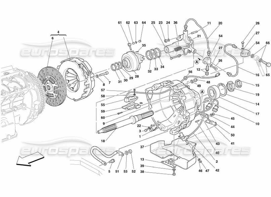 Ferrari 575 Superamerica Embrayage et commandes - Valable pour F1- Diagramme de pièces