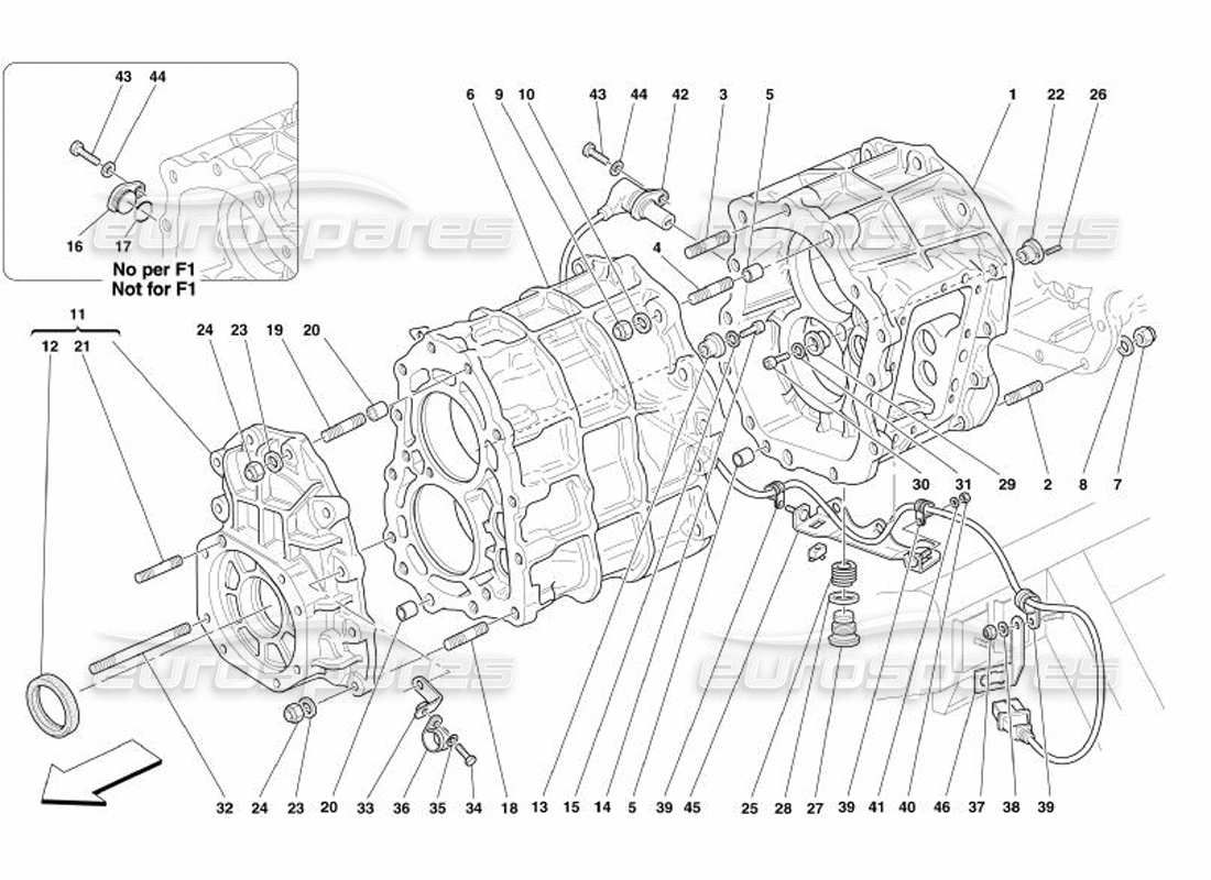 Ferrari 575 Superamerica Boîte de vitesses Diagramme de pièce