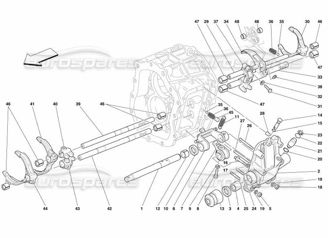 Ferrari 575 Superamerica Commandes internes de Boîte de vitesses - Pas pour le diagramme de pièce F1-
