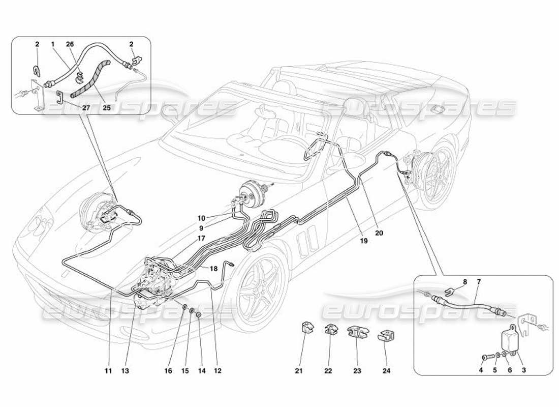Ferrari 575 Superamerica Système de freinage -Pas pour GD- Schéma des pièces