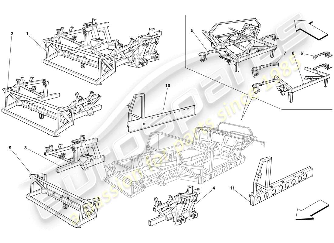 Ferrari 575 Superamerica Cadre et structures Diagramme de pièce