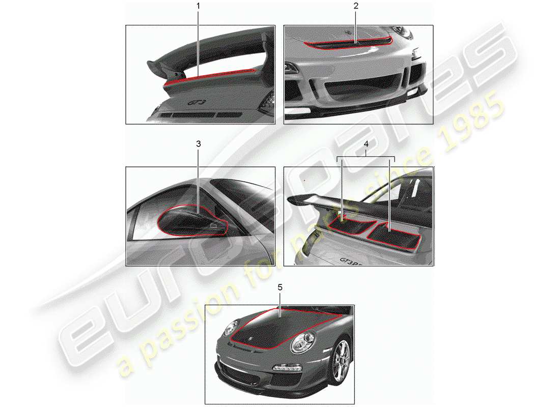 Porsche Tequipment catalogue (2008) SPORTS AUTOMOBILES Schéma des pièces